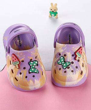 Cute Walk by Babyhug Clogs with Bow Applique & Back Strap - Purple