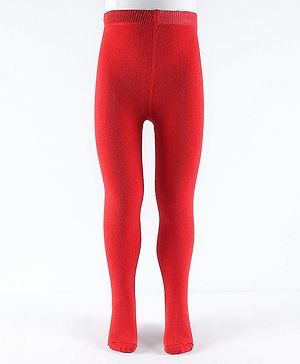 Pine Kids Knit Solid Tights - Red