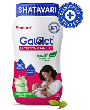 Galact Granules Lactation Supplement with Shatavari to Increase Breast Milk in Elaichi Flavour - 600 g