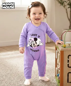 Babyhug Disney Interlock Knit Full
                              Sleeves Rompers with Minnie Mouse Print -
                              Lilac