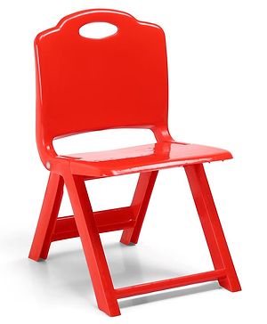 Babyhug Kids Portable Non-Slip Folding Chair| Light Weight & Portable| Ideal for Indoor & Outdoor| Home & Classroom Use| Comfortable Back Rest - Red