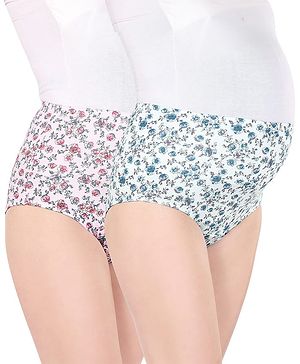 Bella Mama Cotton Elastane High Coverage Panties Pack of 2 (Color & Print May Vary)