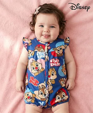 Babyhug Disney Interlock Knit Frill
                              Sleeves Romper with Chip n Dale Print -
                              Navy Blue