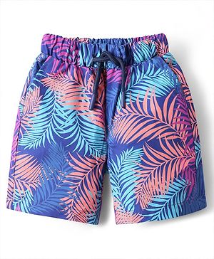 Babyhug Cotton Woven Tropical Theme Printed Swimming Trunk - Multi Colour