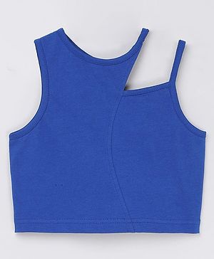 Taffykids Cotton Jersey Knit Sleeveless Solid Crop Top - Royal Blue