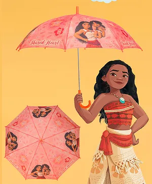 Yellow Bee Disney Printed Moana Character Designed Umbrella - Peach