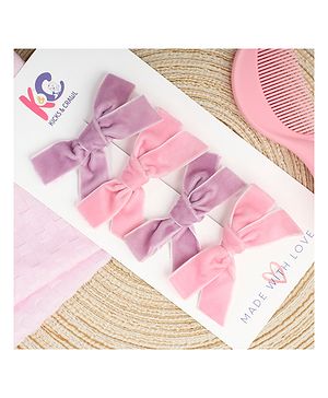 Kicks & Crawl Set Of 2 Bow Applique Detailed Hair Clips - Multi Colour