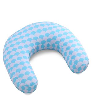 Babyhug 100% Cotton Feeding Pillow Abstract Print - Blue | Fits upto waist size 36 inches