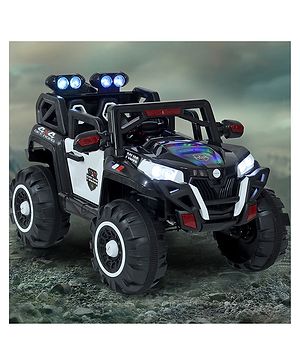 Babyhug Thunder 4X4 Battery Operated Ride On Jumbo Jeep With Music and Lights - Black Babyhug Thunder 4X4 Battery Operated Ride On Jumbo Jeep With Music and Lights - Black
