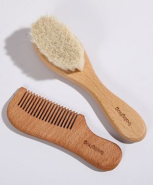 Babyhug Brush & Comb Set  Natural - Brown