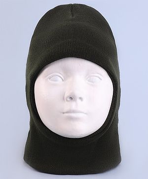 Pine Kids Solid Color Monkey Cap Olive Green Blue  - Diameter 20 cm