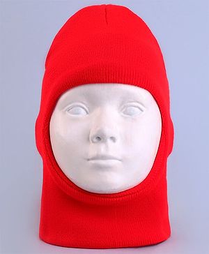 Pine Kids Solid Color Monkey Cap Red  - Diameter 18.5 cm