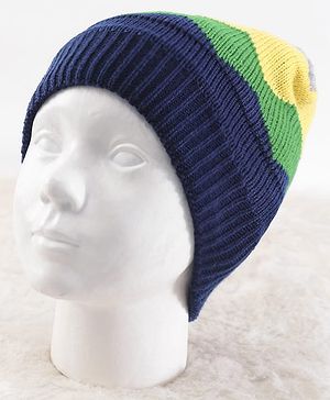 Pine Kids Solid Color Woollen Cap Navy Blue - Diameter 20 cm