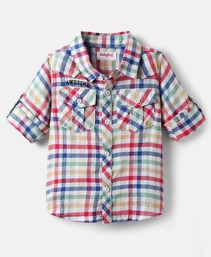 Babyhug 100% Cotton Full Sleeves Checks Shirt - Multicolour
