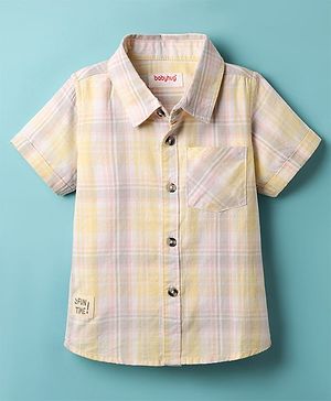 Babyhug 100% Cotton Half Sleeves Checks Shirt - Multicolour