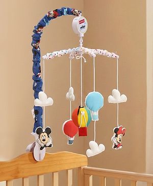 Babyhug Disney Mickey Musical Cot Mobile for Newborn & Toddlers| Crib Décor Toy| Rotating Figures & Gentle Music| Motor Skills & Visual Tracking| Stimulates Hearing| Baby Shower Gift | BIS Certified