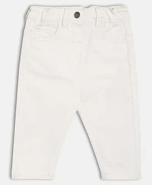 MINI KLUB Cotton Denim Woven Solid
                              Pant - White