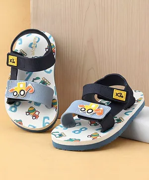 Babyoye Sandals With Vehicle Applique &
                      Velcro Closure - Blue