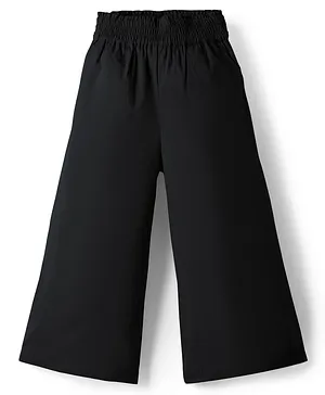 Kookie Kids
                              Poplin Woven Full Length Solid Wide Leg
                              Pant With Pockets & Elasticated Waist
                              - Black
