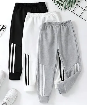 Googo Gaaga Cotton Knit Pack Of 3
                              Side Taped Pajamas - Grey White &
                              Black