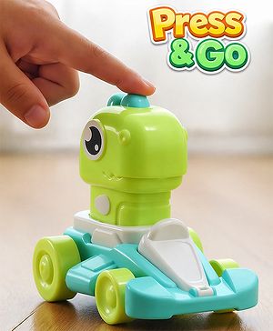 Babyhug Press & Go Dinosaur Toy Car for Kids - Green Battery Free Push & Go Animal Car Toy Motor Skill Development & Fun Play Imaginative Play| Gifting Option BIS Certified