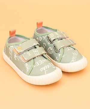 Cute Walk by Babyhug Velcro Closure Text printed Casual Shoes - Green
