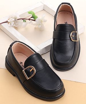Cute Walk by Babyhug Slip On Solid Coloured Loafers - Black