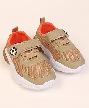 Cute Walk by Babyhug Velcro Closure Sneakers - Khaki