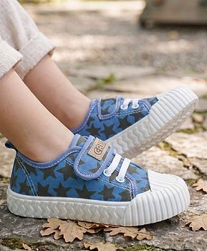 Pine Kids Velcro Closure Casual Shoes with Star Print - Beige