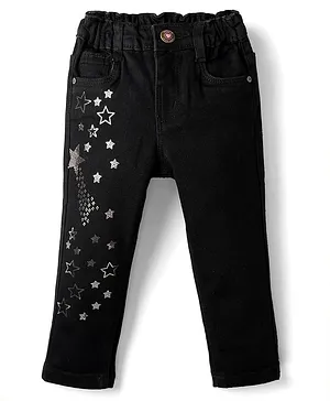 Babyhug
                              Denim Full Length Washed Jeans With
                              Stretch & Star Foil Print - Black