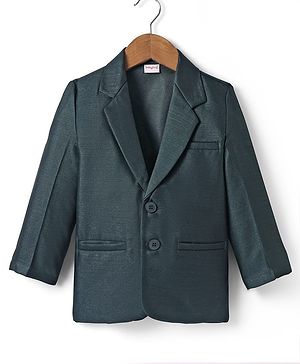 Babyhug Woven Full Sleeves Solid Coloured Blazer - Olive Green