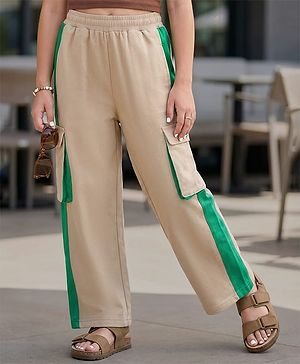 Pine Kids Cotton Knit Full Length Track Pant - Off White