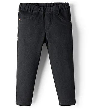 Babyhug Cotton Denim Washed Jeggings
                              With Stretch - Black