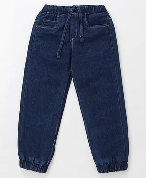Babyhug Cotton Denim Full Length
                              Washed Jeans With Stretch - Blue