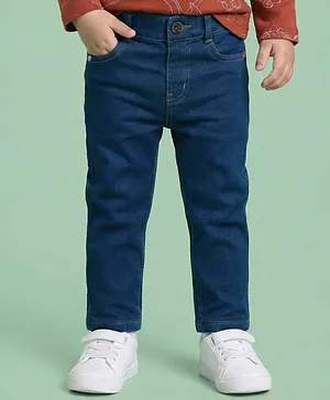 Babyhug Denim Full Length Wahsed
                              Jeans With Stretch - Navy Blue