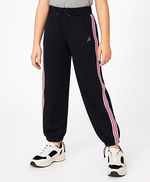 Pine Active Knit Full Length Super Stretch Track Pant With Tape Detailing - Black