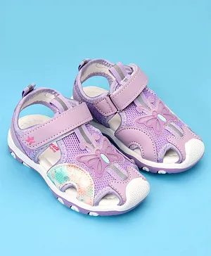 Cute Walk by Babyhug Velcro Closure Sandal
                      with Butterfly Applique - Purple