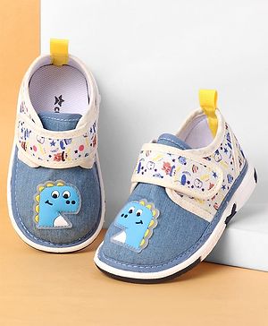 Cute Walk by Babyhug Casual Shoes Velcro Closure & Dino Patch - Blue