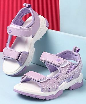 Cute Walk by Babyhug Velcro Closure Sandals with Abstract Print - Purple