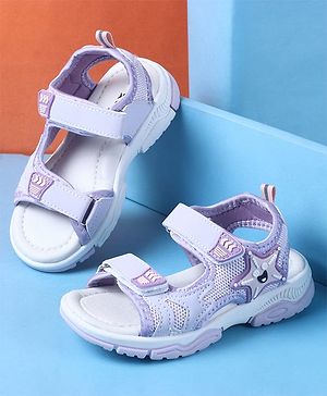 Cute Walk by Babyhug Velcro Closure Sandals with Star Applique - Purple