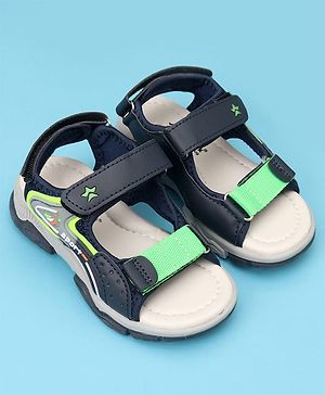 Cute Walk by Babyhug Velcro Closure Sandals With Sport Applique - Navy Blue