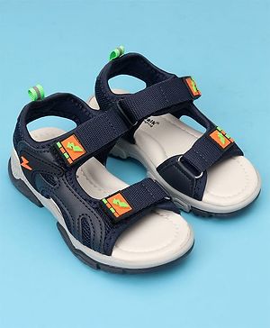 Cute Walk by Babyhug Solid Color Velcro Closure Sandals - Navy Blue