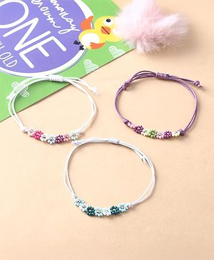 Babyhug Free Size Friendship Bands With Floral Design Pack Of 3 - Multi Colour
