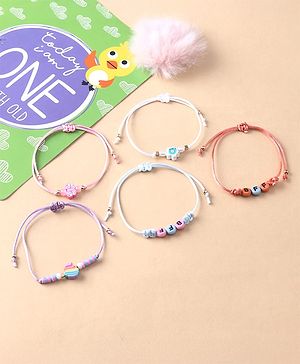 Babyhug Female BFF Free Size Friendship Bands Pack of 5 - Multicolor