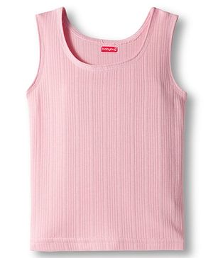 Babyhug Knit Sleeveless Solid Color Thermal Inner Vest -  Pink