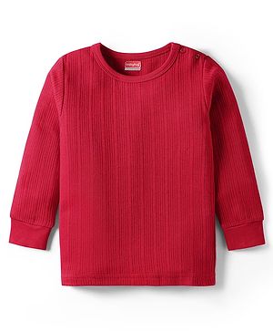Babyhug Full Sleeves Solid Color Thermal Vest - Red