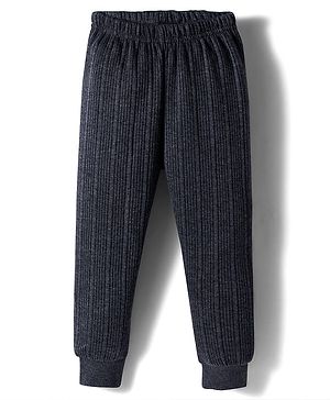 Babyhug Knit Full Length Solid Color Thermal Pants - Grey