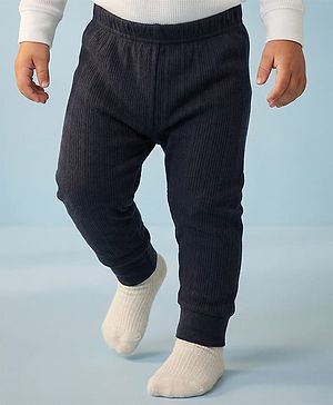 Babyhug Knit Full Length Solid Thermal Inner Wear Legging - Navy Blue