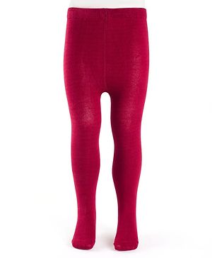 Cutewalk by Babyhug Anti Bacterial Footed Solid Color Tights  - Maroon