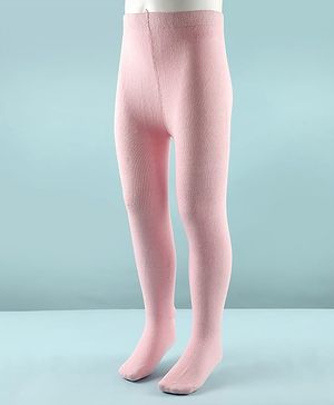 Cute Walk By Babyhug Cotton Woven Anti Bacterial Solid Coloured Tights - Baby Pink